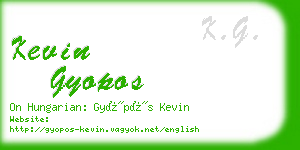 kevin gyopos business card